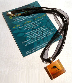 Dolphin Limited Edition Signed Glass Pendant by Fani Song