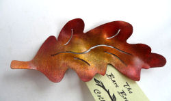 Burnished Copper Pin Oak Leaf Table Decoration by Copper Leaf