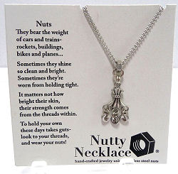 Fancy Pewter Cluster of Nuts Necklace by Nutty Necklace